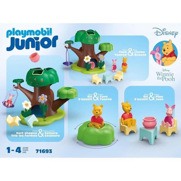 PLAYMOBIL Junior 71693 Peter Plys og Grisling med Hytte, 17 Dele, Junior & Disney, Fra 12 Måneder