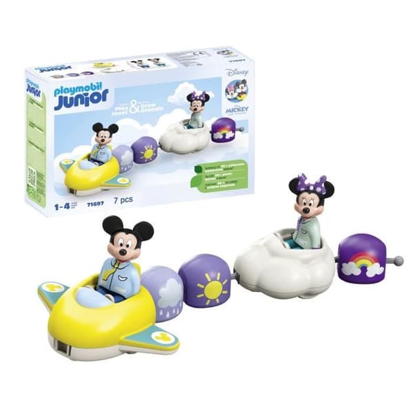 PLAYMOBIL Junior 71697 Mickey og Minnies Skytog, Junior & Disney, Inkluderer Minnie, Mickey, Fra 12 måneder