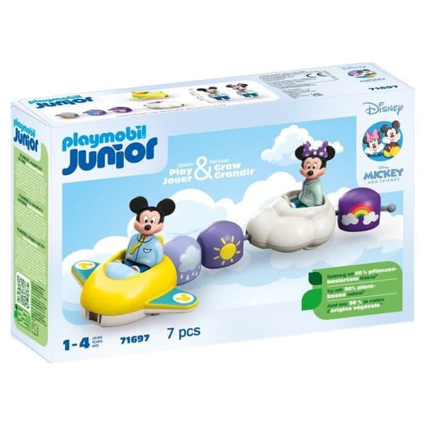 PLAYMOBIL Junior 71697 Mickey og Minnies Skytog, Junior & Disney, Inkluderer Minnie, Mickey, Fra 12 måneder