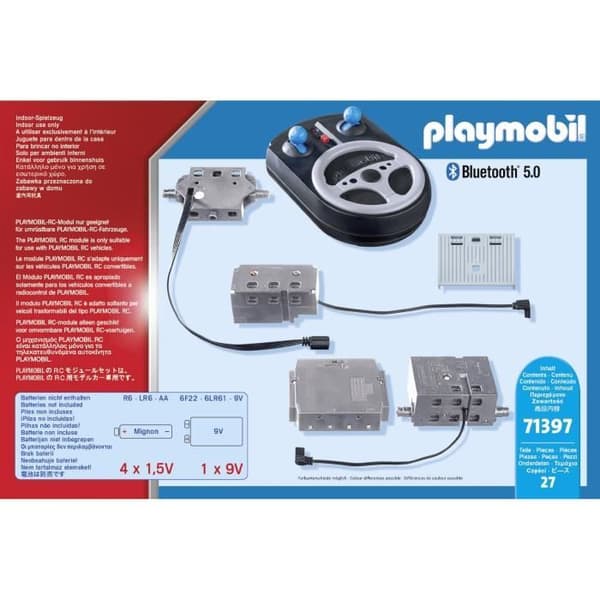 PLAYMOBIL 71397 RC-radio-ohjausmoduuli, jolla voit ohjata PLAYMOBIL-ajoneuvoja etänä - 6-vuotiaille alkaen
