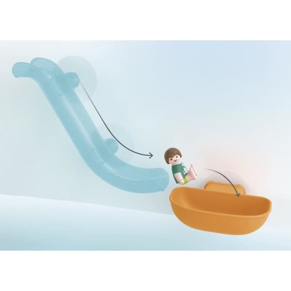PLAYMOBIL Junior 71689 Vesiliukumäki ja merieläimet Sisältää hahmon, eläimet ja tarvikkeet - Ikä 18 kuukautta