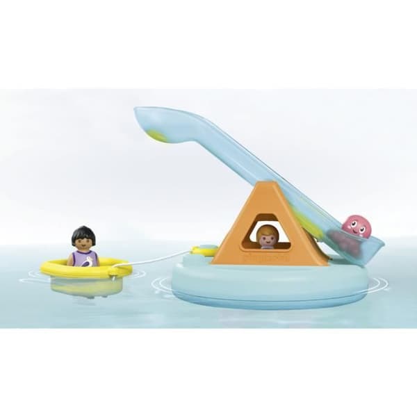 PLAYMOBIL Junior 71687 Saari vesiliukumäellä Sisältää kaksi hahmoa. mustekalanpoikasen ja tarvikkeita - Ikä 1 vuosi