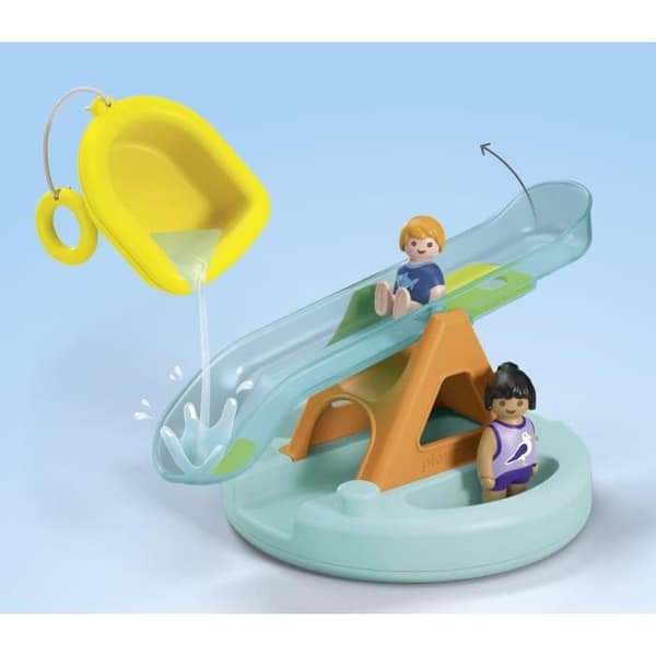 PLAYMOBIL Junior 71687 Saari vesiliukumäellä Sisältää kaksi hahmoa. mustekalanpoikasen ja tarvikkeita - Ikä 1 vuosi