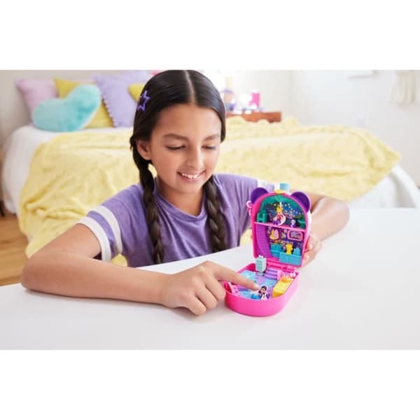 Polly Pocket Panda -kuplateerasia kahdella minihahmolla ja pandalla HWN95