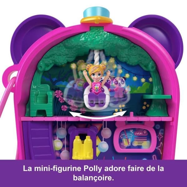 Polly Pocket Panda -kuplateerasia kahdella minihahmolla ja pandalla HWN95