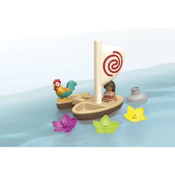 PLAYMOBIL Junior 71459 Vaiana og sejlbåd, flyder i vand, badelegetøj, Disney, fra 12 måneder