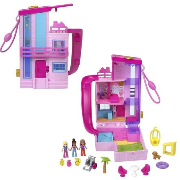 Polly Pocket Barbie Drömhuslåda med 3 minifigurer HWP11