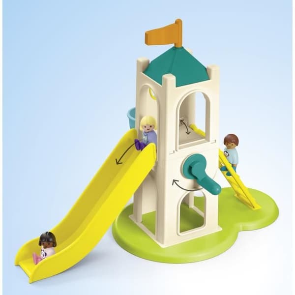 PLAYMOBIL Junior 71703 Legeplads med kæmpe rutsjebane Indeholder fem figurer, rutsjebane og tilbehør - Fra 1 år