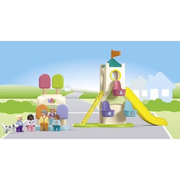 PLAYMOBIL Junior 71703 Legeplads med kæmpe rutsjebane Indeholder fem figurer, rutsjebane og tilbehør - Fra 1 år