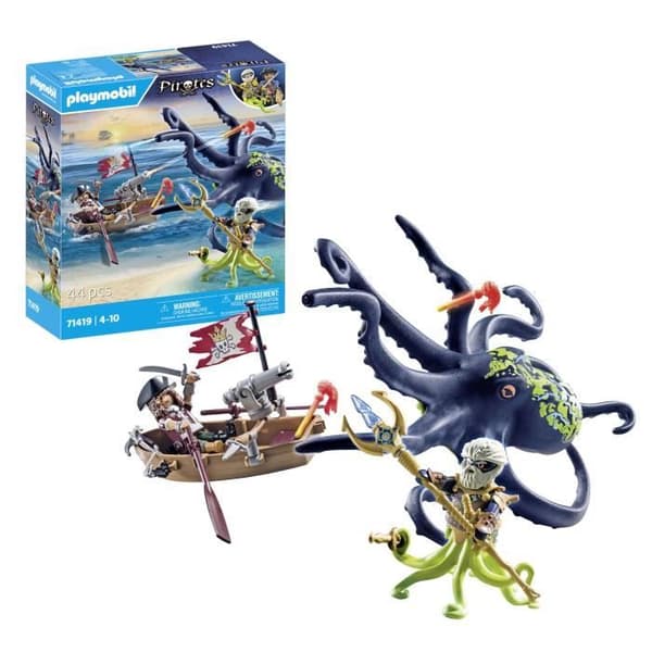 PLAYMOBIL 71419 Pirat med kæmpeblæksprutte, pirater, 44 dele, fra 4 år