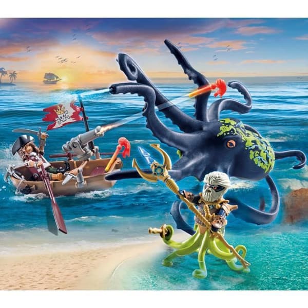 PLAYMOBIL 71419 Pirat med kæmpeblæksprutte, pirater, 44 dele, fra 4 år
