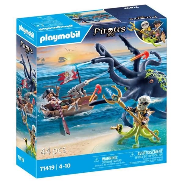 PLAYMOBIL 71419 Pirat med kæmpeblæksprutte, pirater, 44 dele, fra 4 år