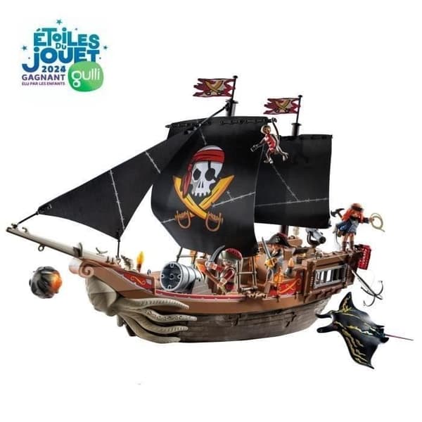PLAYMOBIL 71530 Piratskepp, 137 delar inklusive 3 karaktärer och 4 djur, Pirater, Kreativt rollspel, Från 4 år