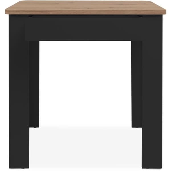 OSLO Bord - Rektangulært - 4 personer - 80 x 77 x 80 cm - Sort / Håndlavet eg