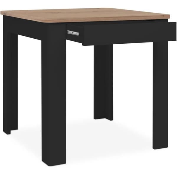 OSLO Bord - Rektangulært - 4 personer - 80 x 77 x 80 cm - Sort / Håndlavet eg