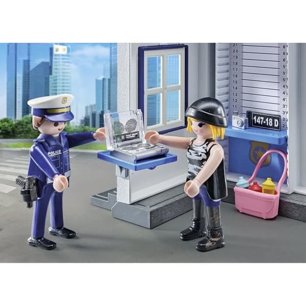 PLAYMOBIL 71733 Polisförhörsrum, Fingeravtryck, Actionhjältar, Poliser, 38 delar, Från 4 år