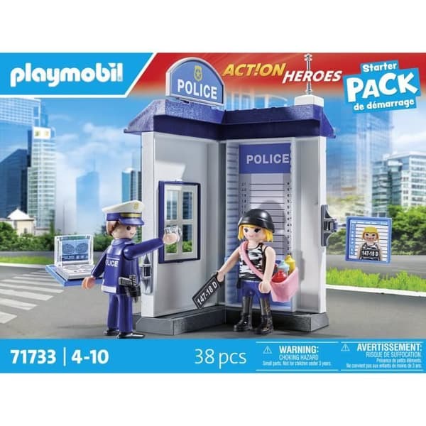PLAYMOBIL 71733 Polisförhörsrum, Fingeravtryck, Actionhjältar, Poliser, 38 delar, Från 4 år