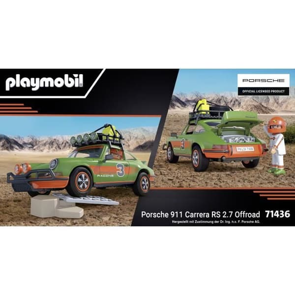 PLAYMOBIL 71436 Porsche 911 Carrera RS 2.7 Offroad Edition, Klassiske biler, Voksen, Samlerbil