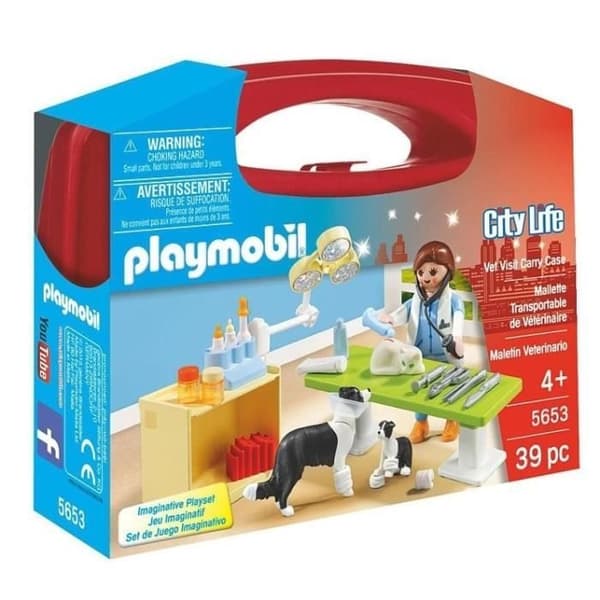 PLAYMOBIL 5653 Veterinärväska, Stadsliv, Djurvård, Kreativt Rollspel, 39 delar, Från 4 år