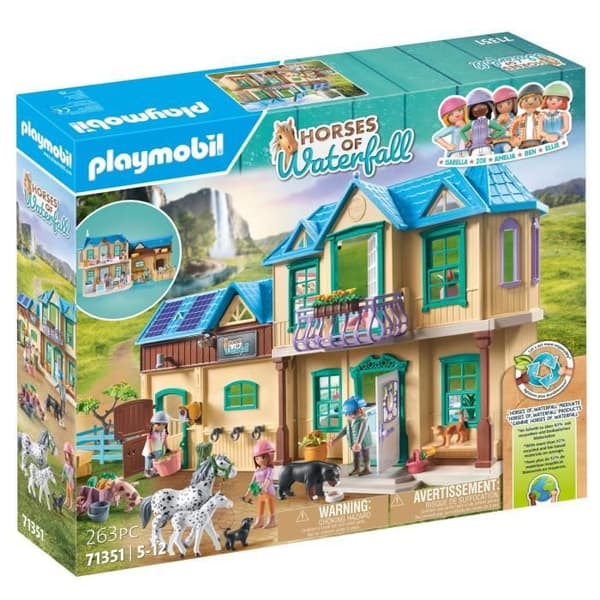 PLAYMOBIL 71351 Waterfall Ranch - Vandfaldets Heste - 264 dele - Fra 5 år