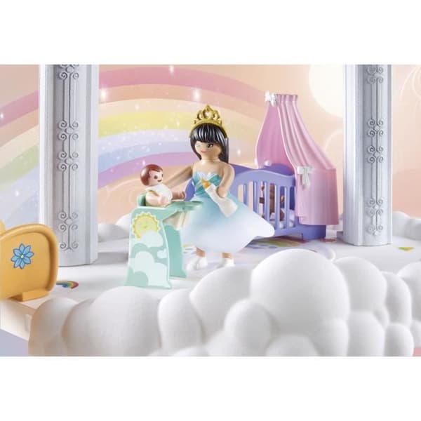 PLAYMOBIL 71360 Børneværelse i skyerne - Prinsessemagi - Med en prinsesse, en baby og tilbehør - Fra 4 år