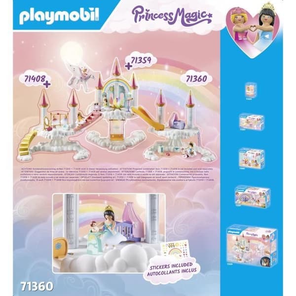 PLAYMOBIL 71360 Børneværelse i skyerne - Prinsessemagi - Med en prinsesse, en baby og tilbehør - Fra 4 år