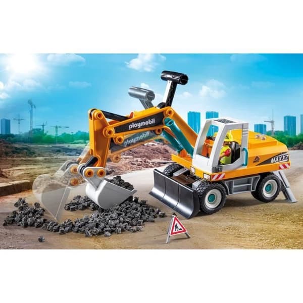 PLAYMOBIL 71749 Mekaaninen kaivinkone ja työntekijä