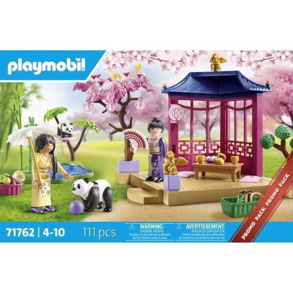 PLAYMOBIL 71762 Aasialainen puutarha pandaperheen kanssa