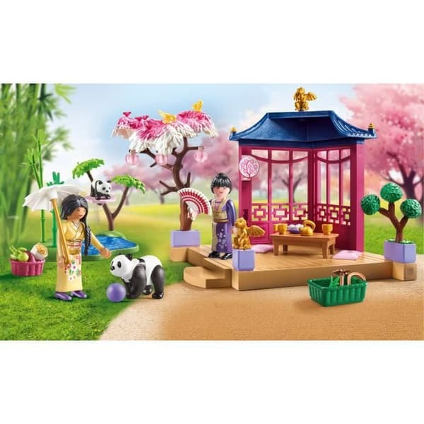 PLAYMOBIL 71762 Aasialainen puutarha pandaperheen kanssa