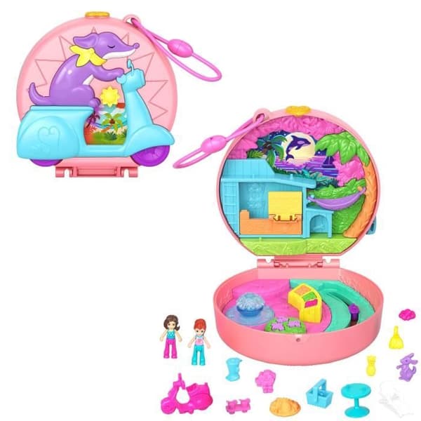 Polly Pocket Knallert Eventyrsæt - 2 Minifigurer og Kæledyr HWN98
