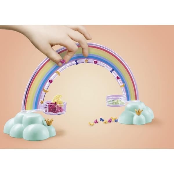 PLAYMOBIL 71361 Siivekäs hevonen koristeeksi - Prinsessan taikaa - Mukana prinsessa, ritari ja sateenkaari koristeeksi - 4-vuotiaasta alkaen