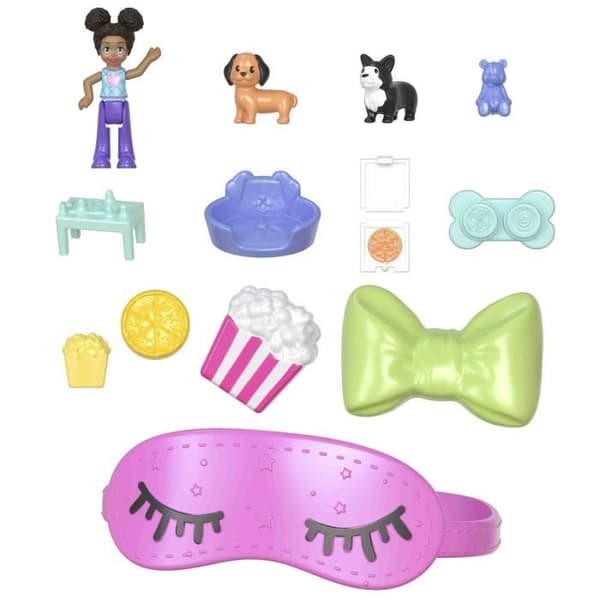 Polly Pocket Pyjamasfestlig Hvalpelegesæt - Rejselegetøj - Alder 4+ - JCR38