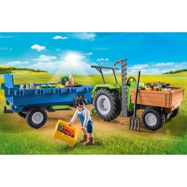 PLAYMOBIL 71249 Traktori perävaunulla, Maatila, 42 osaa, Ikä 4+