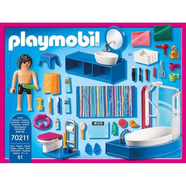 PLAYMOBIL 70211 - Nukkekoti La Maison Traditionnelle - Kylpyhuone kylpyammeella - Uutta vuodelle 2020