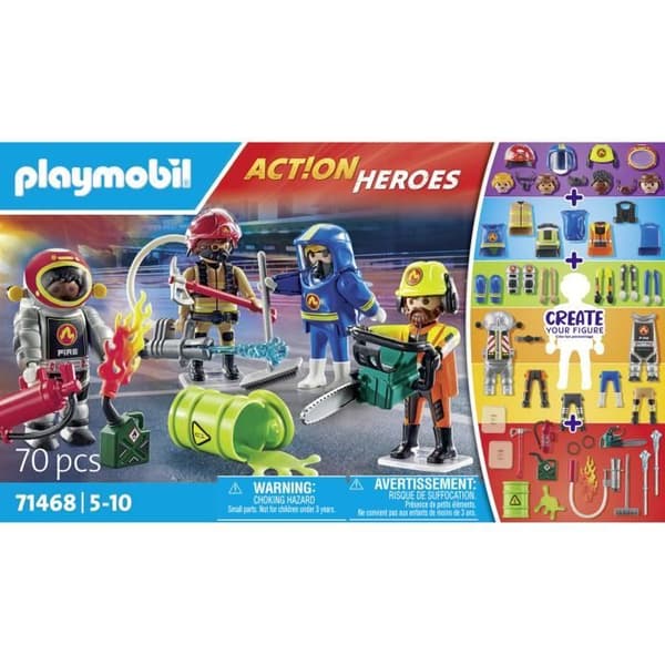 PLAYMOBIL 71468 Mine Figurer: Risikable Jobs - med fire brandmandsfigurer - Brandmænd - Fra 5 år