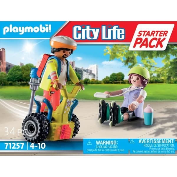PLAYMOBIL 71257 Redningsmand med Segway, City Action, Redningsmandskab, Starterpakke, Alder 4+