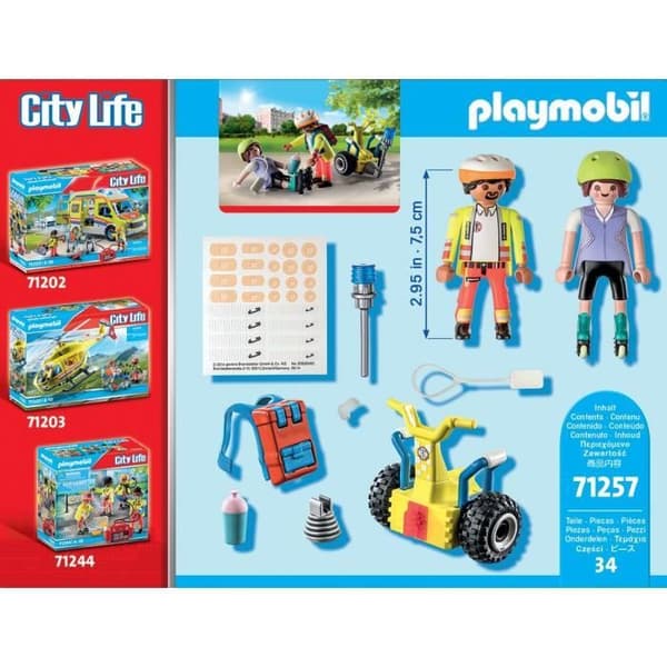 PLAYMOBIL 71257 Redningsmand med Segway, City Action, Redningsmandskab, Starterpakke, Alder 4+