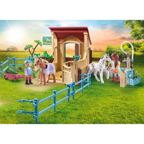 PLAYMOBIL 71494 Vandfaldets Heste - Heste med Stald og Ponyer - Alder 4+ - Kreativ Rolleleg