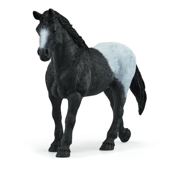 Hevoskopissa tamma ja varsa, Schleich-pakkauksessa 34 elementtiä, mukaan lukien 2 Schleich-hevosta, hahmolaatikko