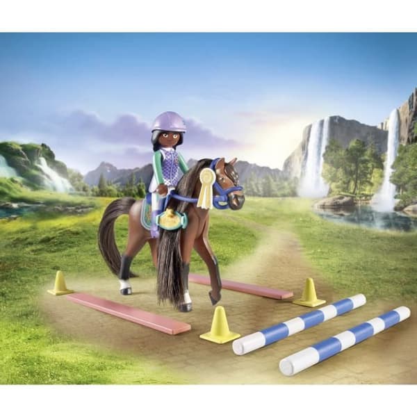 PLAYMOBIL 71355 Zoe & Blaze med hinderbana, Vattenfallets hästar, 67 delar, från 5 år