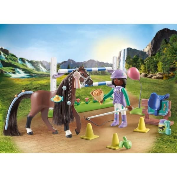 PLAYMOBIL 71355 Zoe & Blaze med hinderbana, Vattenfallets hästar, 67 delar, från 5 år