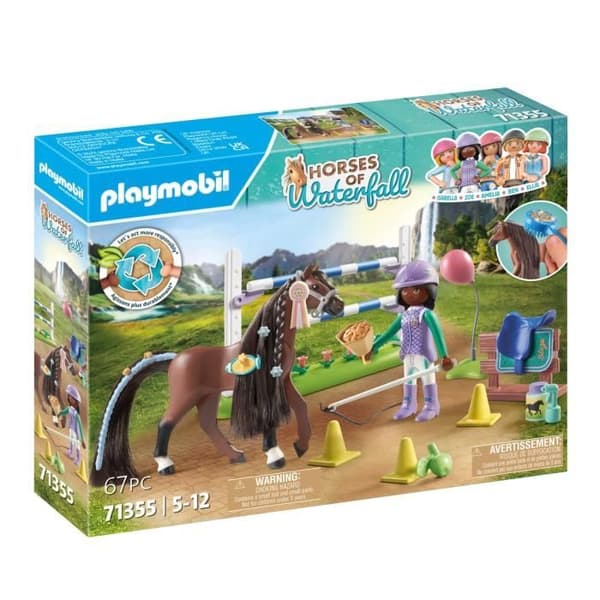 PLAYMOBIL 71355 Zoe & Blaze med hinderbana, Vattenfallets hästar, 67 delar, från 5 år