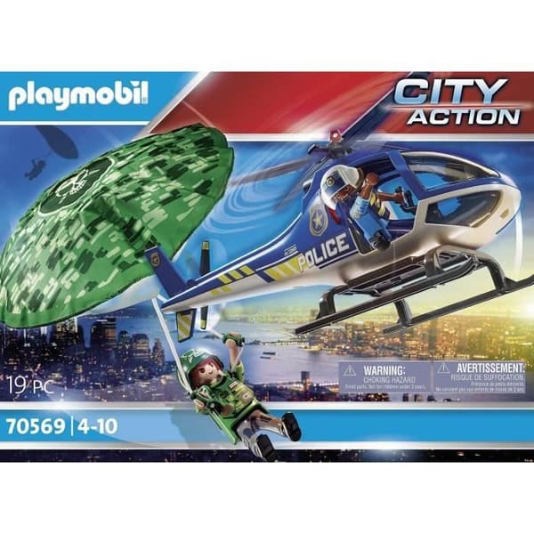 PLAYMOBIL 70569 Poliisihelikopteri ja laskuvarjojääkäri, Kaupunkitoiminta, Poliisi, Ikä 4+