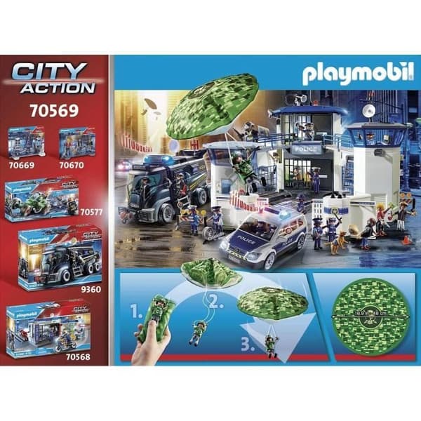 PLAYMOBIL 70569 Poliisihelikopteri ja laskuvarjojääkäri, Kaupunkitoiminta, Poliisi, Ikä 4+