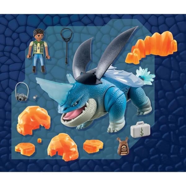 PLAYMOBIL 71082 Drager med Plovhorn og D'Angelo, Dragernes Ni Verdener, Fra 5 år