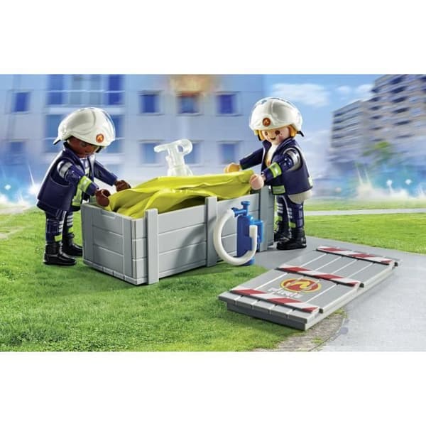 PLAYMOBIL 71465 Brandkår med räddningskudde - Actionhjältar - Brandmän - Från 4 år