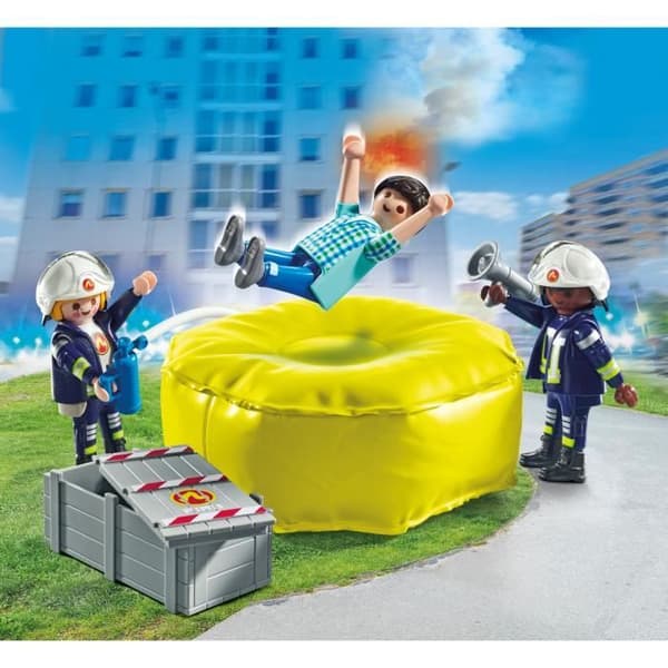 PLAYMOBIL 71465 Brandkår med räddningskudde - Actionhjältar - Brandmän - Från 4 år