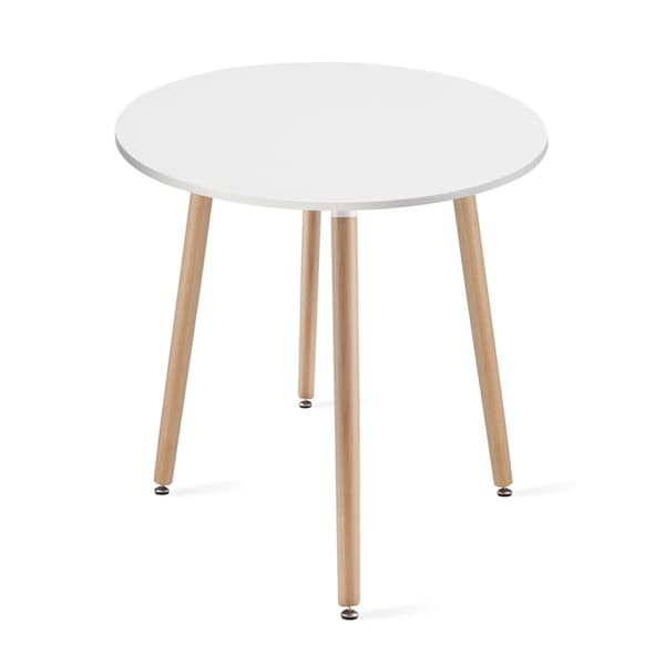 KAMI Runt bord 60cm - vit / naturliga ben
