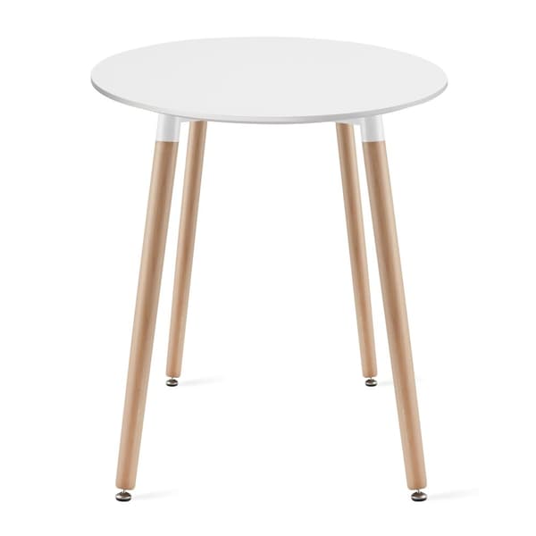 KAMI Runt bord 60cm - vit / naturliga ben