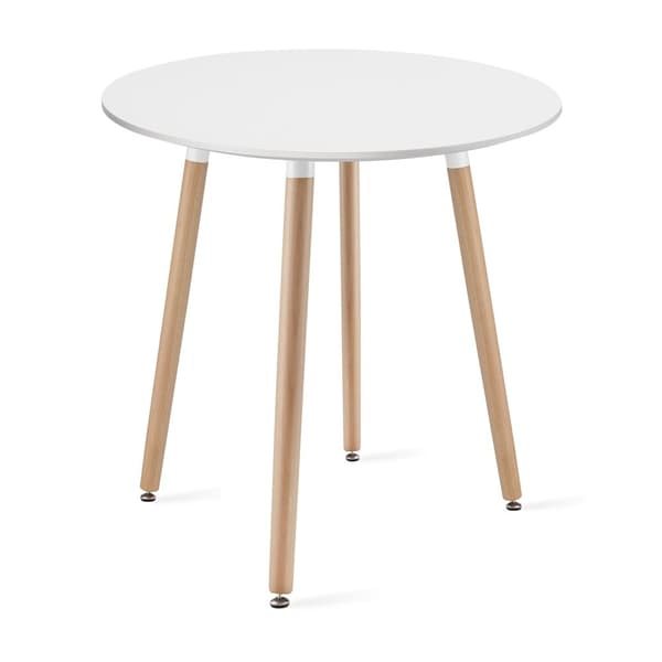KAMI Runt bord 60cm - vit / naturliga ben